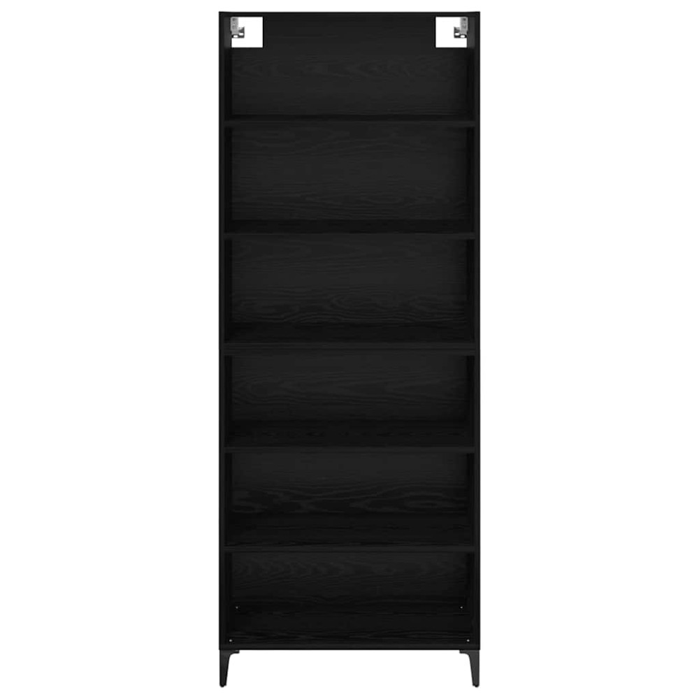 Produktbild för Skåp Svart Ek 69,5 x 34 x 180 cm Konstruerat trä