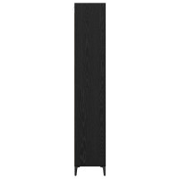 Produktbild för Skåp Svart Ek 69,5 x 34 x 180 cm Konstruerat trä