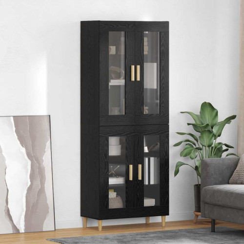 vidaXL Skåp Svart Ek 69,5 x 34 x 180 cm Konstruerat trä