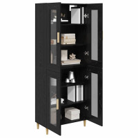 Produktbild för Skåp Svart Ek 69,5 x 34 x 180 cm Konstruerat trä
