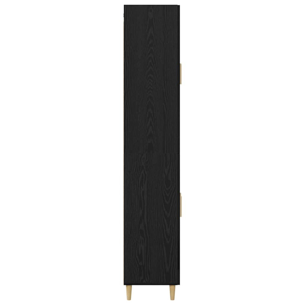Produktbild för Skåp Svart Ek 69,5 x 34 x 180 cm Konstruerat trä