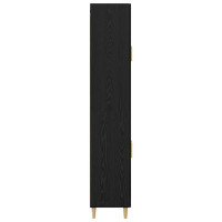 Produktbild för Skåp Svart Ek 69,5 x 34 x 180 cm Konstruerat trä