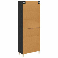 Produktbild för Skåp Svart Ek 69,5 x 34 x 180 cm Konstruerat trä
