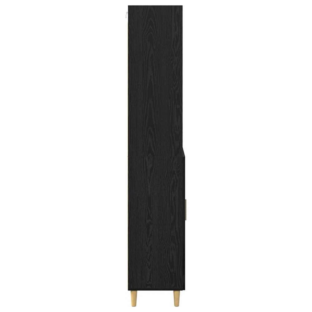 Produktbild för Skåp med låda Svart Ek 69,5 x 32,5 x 180 cm Konstruerat trä