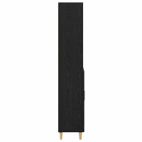 Produktbild för Skåp med låda Svart Ek 69,5 x 32,5 x 180 cm Konstruerat trä