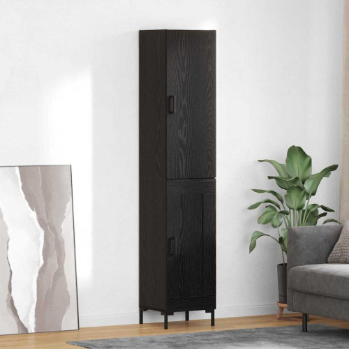 vidaXL Skåp Svart Ek 34,5 x 34 x 180 cm Konstruerat trä