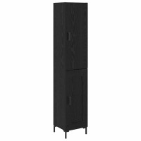 Produktbild för Skåp Svart Ek 34,5 x 34 x 180 cm Konstruerat trä