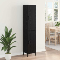 Produktbild för Skåp Svart Ek 34,5 x 34 x 180 cm Konstruerat trä