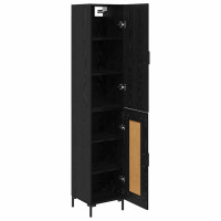 Produktbild för Skåp Svart Ek 34,5 x 34 x 180 cm Konstruerat trä