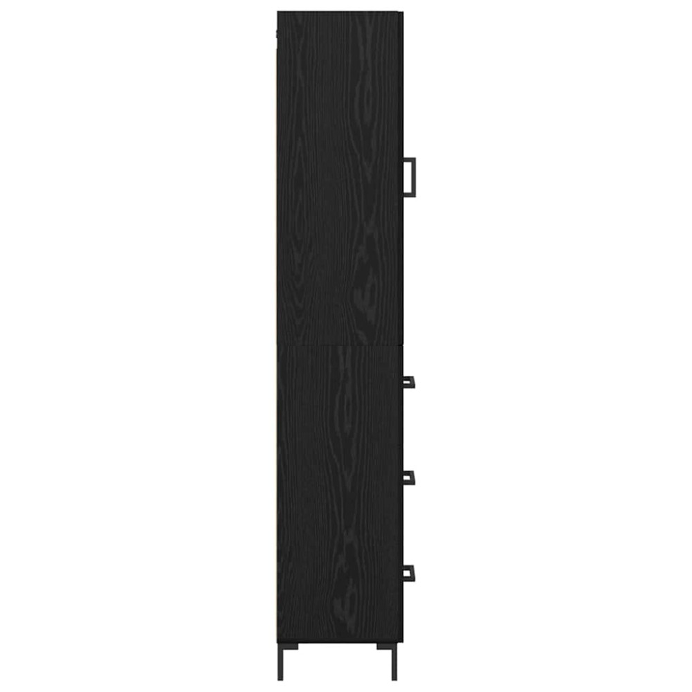 Produktbild för Skåp med låda Svart Ek 34,5 x 34 x 180 cm Konstruerat trä