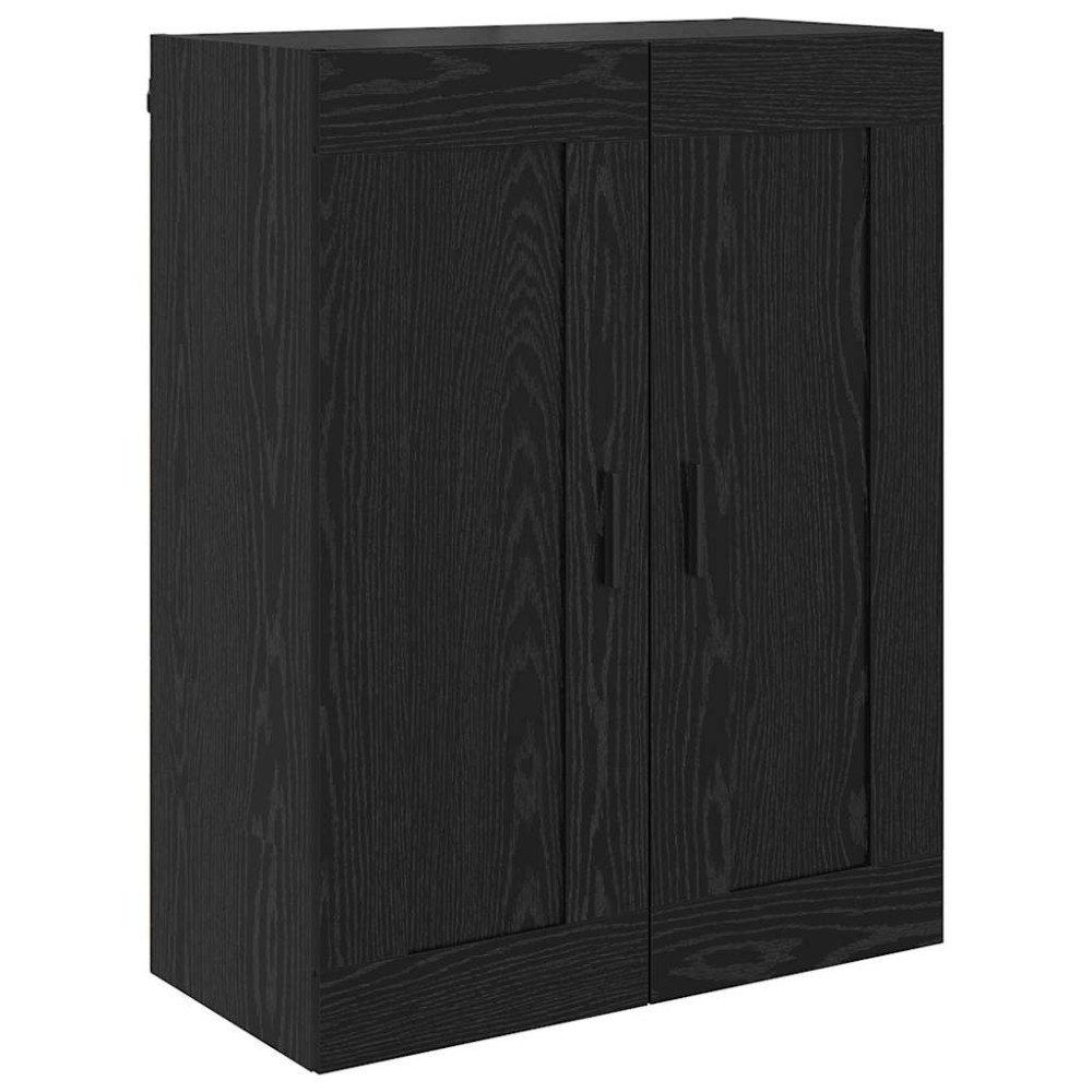 Produktbild för Skåp med låda 2 pcs Svart Ek Konstruerat trä