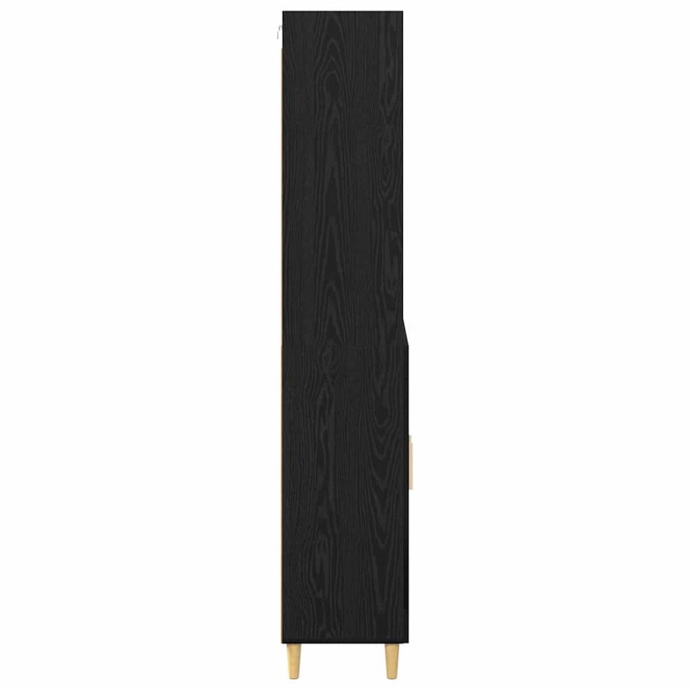 Produktbild för Skåp Svart Ek 69,5 x 32,5 x 180 cm Konstruerat trä
