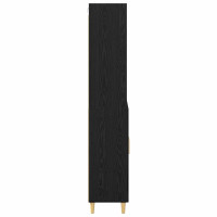 Produktbild för Skåp Svart Ek 69,5 x 32,5 x 180 cm Konstruerat trä