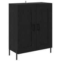 Produktbild för Skåp Svart ek 69,5 x 34 x 180 cm Konstruerat trä
