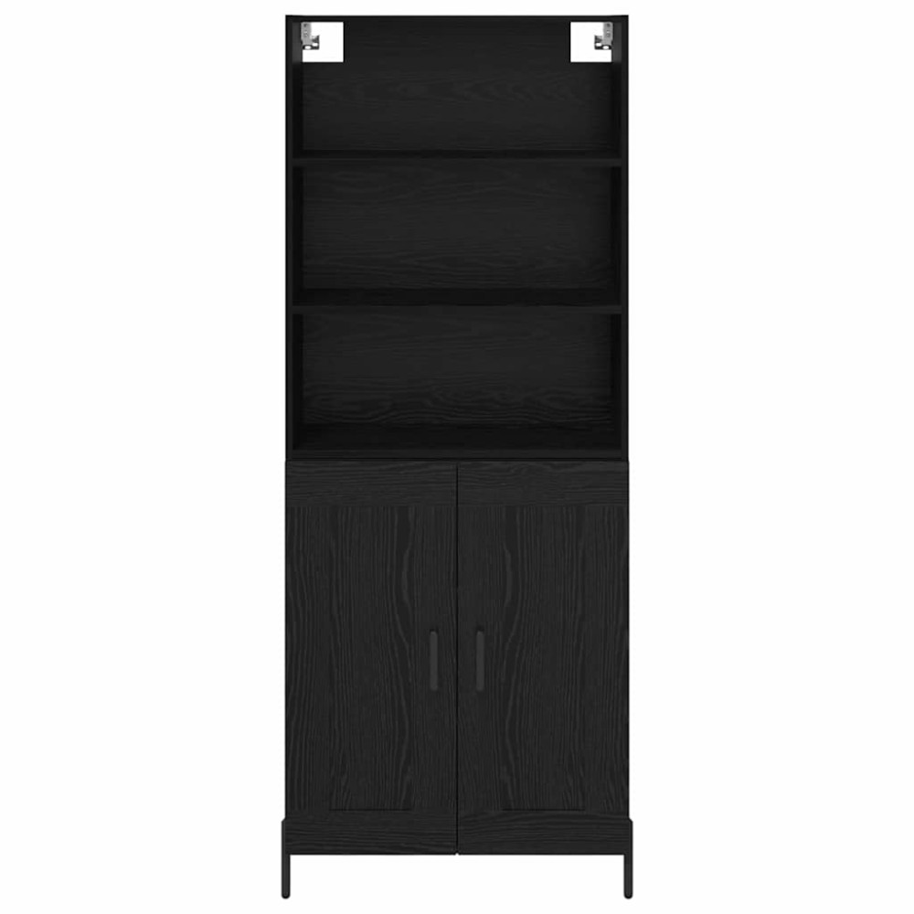 Produktbild för Skåp Svart ek 69,5 x 34 x 180 cm Konstruerat trä
