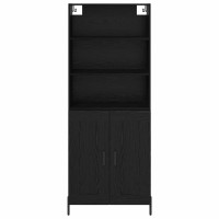 Produktbild för Skåp Svart ek 69,5 x 34 x 180 cm Konstruerat trä