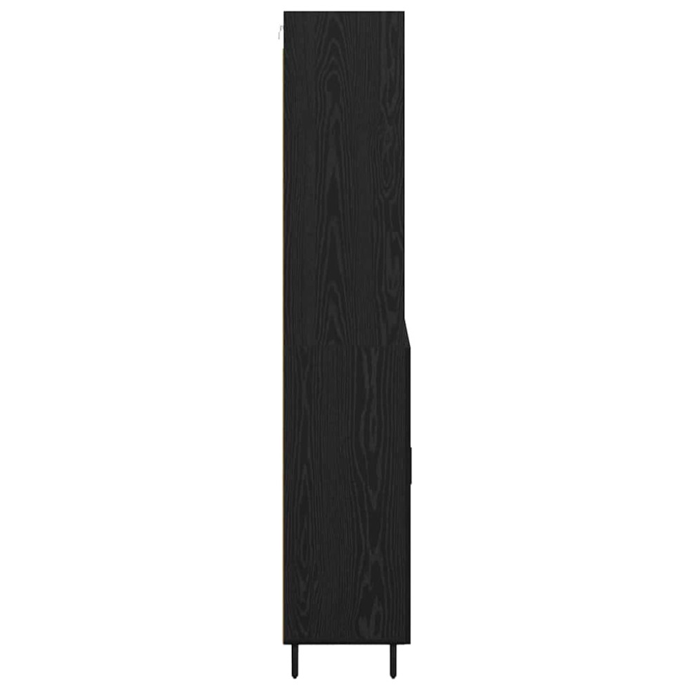 Produktbild för Skåp Svart ek 69,5 x 34 x 180 cm Konstruerat trä