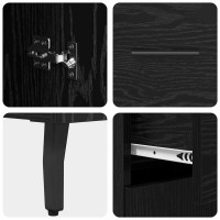 Produktbild för Skåp 2 pcs Svart Ek 69,5 x 34 x 180 cm Konstruerat trä