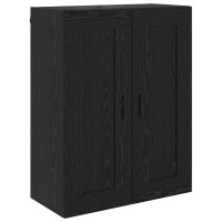 Produktbild för Skåp 2 pcs Svart Ek 69,5 x 34 x 180 cm Konstruerat trä