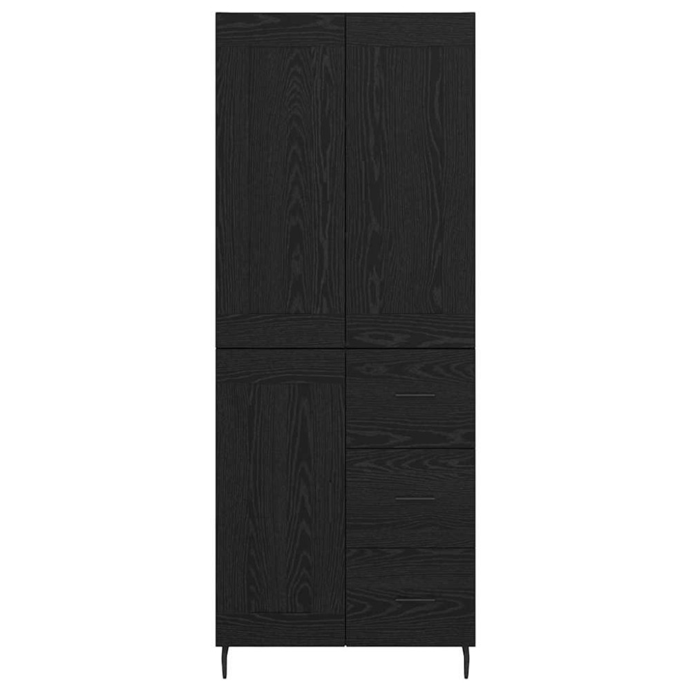 Produktbild för Skåp 2 pcs Svart Ek 69,5 x 34 x 180 cm Konstruerat trä