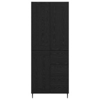 Produktbild för Skåp 2 pcs Svart Ek 69,5 x 34 x 180 cm Konstruerat trä
