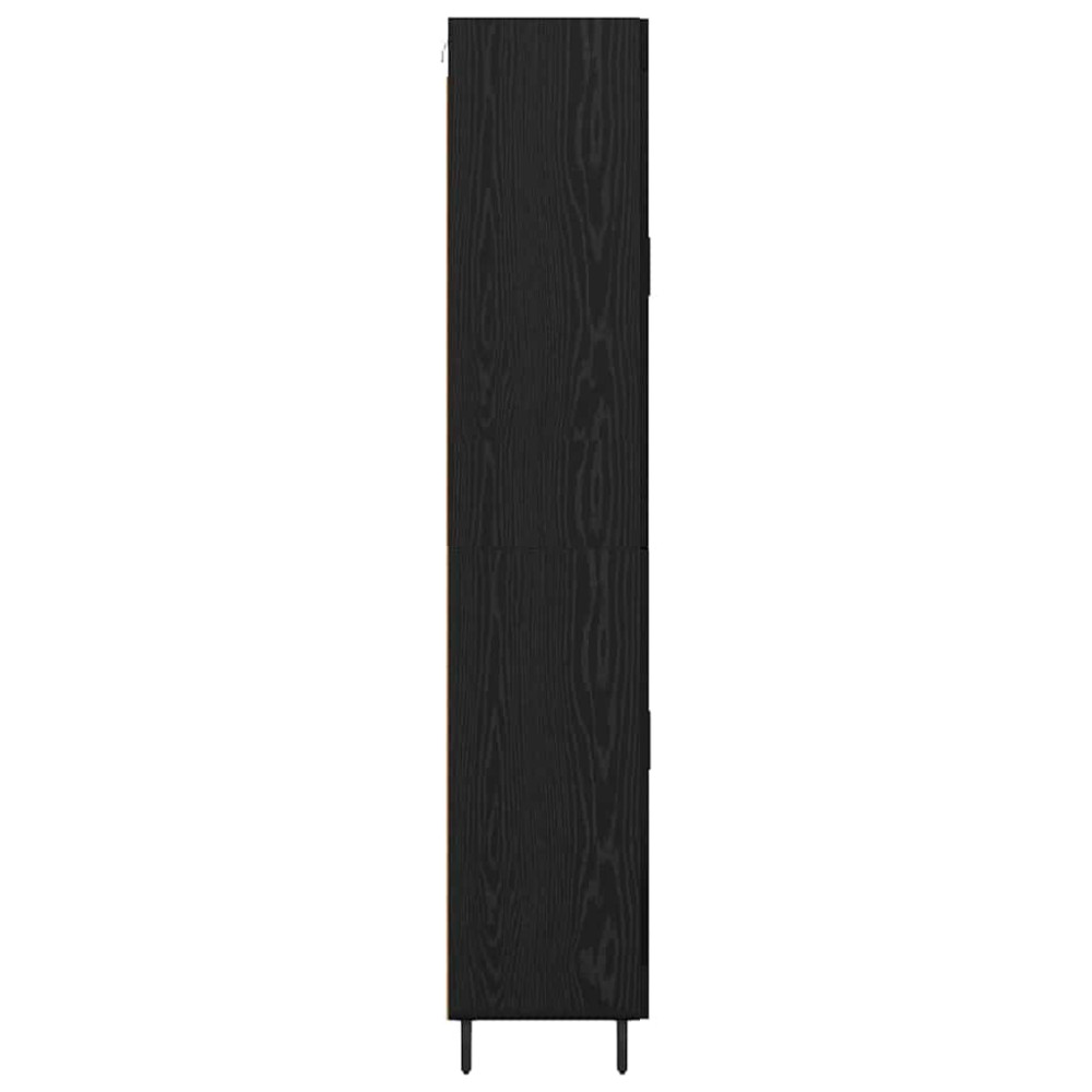 Produktbild för Skåp 2 pcs Svart Ek 69,5 x 34 x 180 cm Konstruerat trä