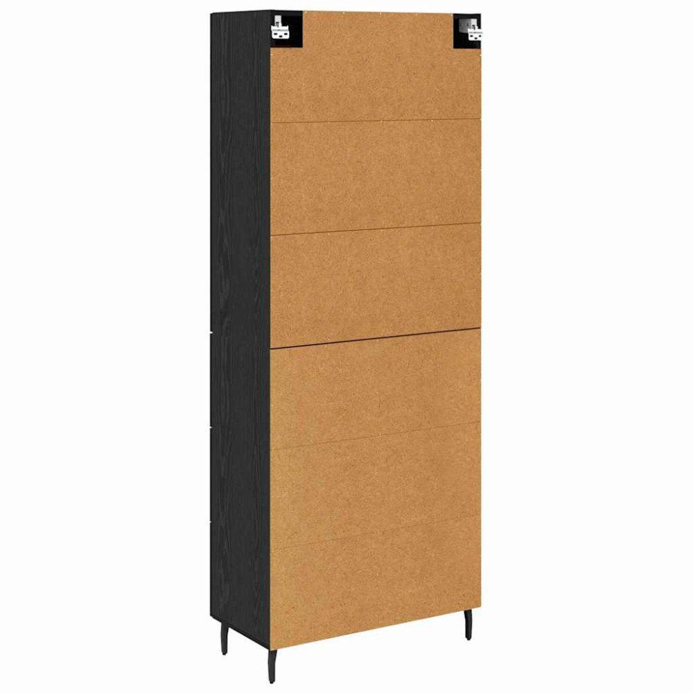 Produktbild för Skåp 2 pcs Svart Ek 69,5 x 34 x 180 cm Konstruerat trä