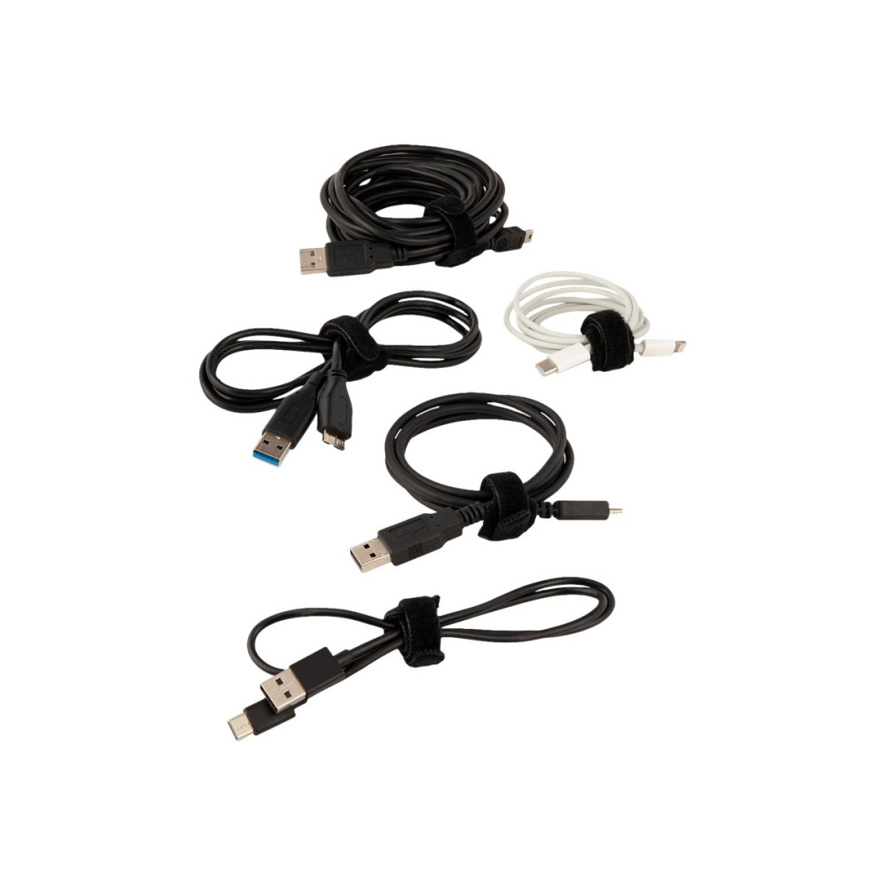 Produktbild för StarTech.com 6in Hook and Loop Cable Ties, 50 Pack, Black, Reusable Cable Straps, Adjustable and Flexible, Cord Organizer Tie/Wraps for Professional Cable Management - Wire Loop Ties (B506I-HOOK-LOOP-TIES) - kabelsamlare - kardborrefäste
