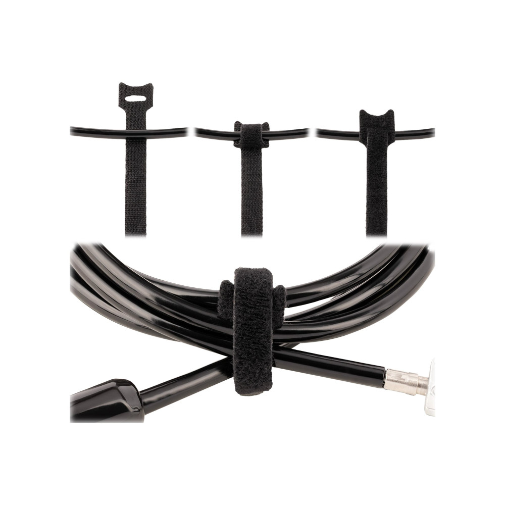 Produktbild för StarTech.com 6in Hook and Loop Cable Ties, 50 Pack, Black, Reusable Cable Straps, Adjustable and Flexible, Cord Organizer Tie/Wraps for Professional Cable Management - Wire Loop Ties (B506I-HOOK-LOOP-TIES) - kabelsamlare - kardborrefäste