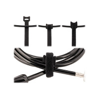 Produktbild för StarTech.com 6in Hook and Loop Cable Ties, 50 Pack, Black, Reusable Cable Straps, Adjustable and Flexible, Cord Organizer Tie/Wraps for Professional Cable Management - Wire Loop Ties (B506I-HOOK-LOOP-TIES) - kabelsamlare - kardborrefäste