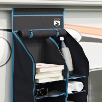 Produktbild för Hängande Tältorganisator 10 Fack Svart 40,5 x 25 x 80 cm oxford