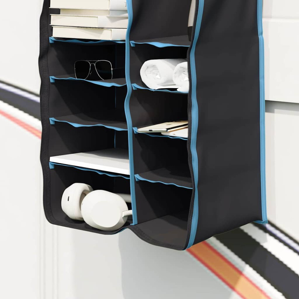 Produktbild för Hängande Tältorganisator 10 Fack Svart 40,5 x 25 x 80 cm oxford