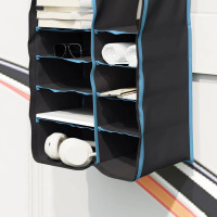 Produktbild för Hängande Tältorganisator 10 Fack Svart 40,5 x 25 x 80 cm oxford