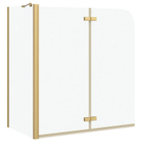 Produktbild för Duschavskärmning Guld 120 x 68 x 130 cm ESG-glas och aluminium