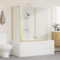 Produktbild för Duschavskärmning Guld 120 x 68 x 130 cm ESG-glas och aluminium