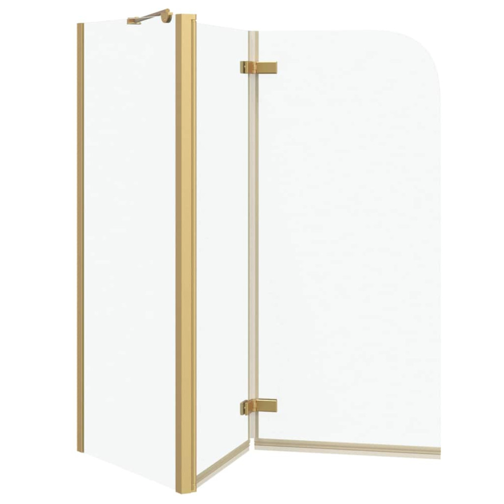 Produktbild för Duschavskärmning Guld 120 x 68 x 130 cm ESG-glas och aluminium