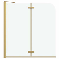 Produktbild för Duschavskärmning Guld 120 x 68 x 130 cm ESG-glas och aluminium