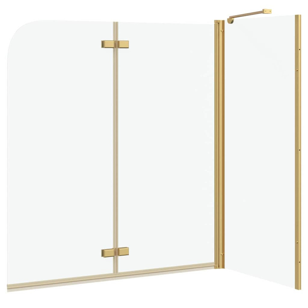 Produktbild för Duschavskärmning Guld 120 x 68 x 130 cm ESG-glas och aluminium