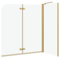 Produktbild för Duschavskärmning Guld 120 x 68 x 130 cm ESG-glas och aluminium