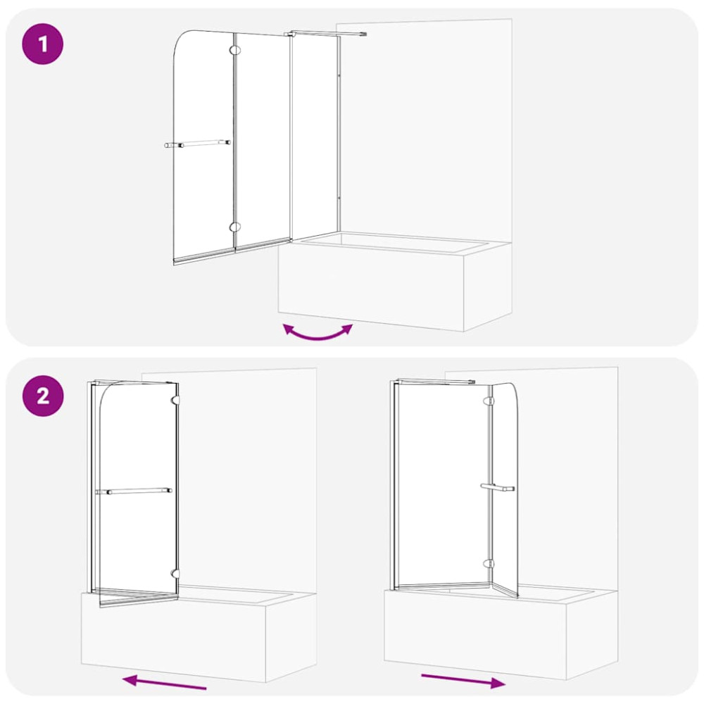 Produktbild för Dubbelfållad duschavskiljare Mörk transparent 120 x 67 x 129 cm