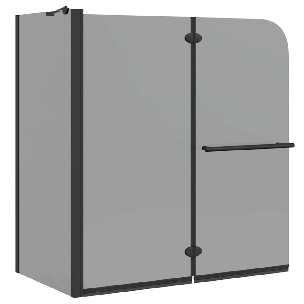 Produktbild för Dubbelfållad duschavskiljare Mörk transparent 120 x 67 x 129 cm