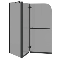 Produktbild för Dubbelfållad duschavskiljare Mörk transparent 120 x 67 x 129 cm