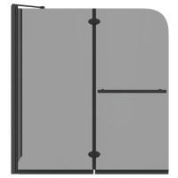 Produktbild för Dubbelfållad duschavskiljare Mörk transparent 120 x 67 x 129 cm