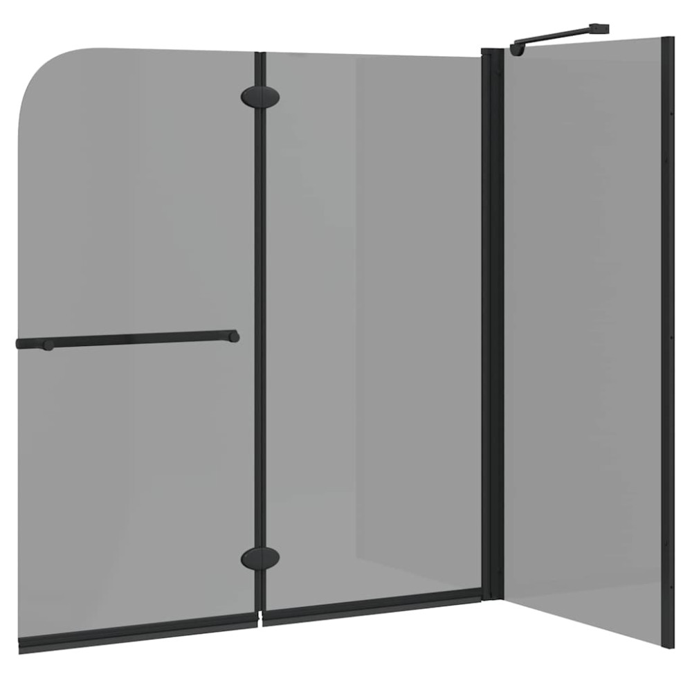 Produktbild för Dubbelfållad duschavskiljare Mörk transparent 120 x 67 x 129 cm