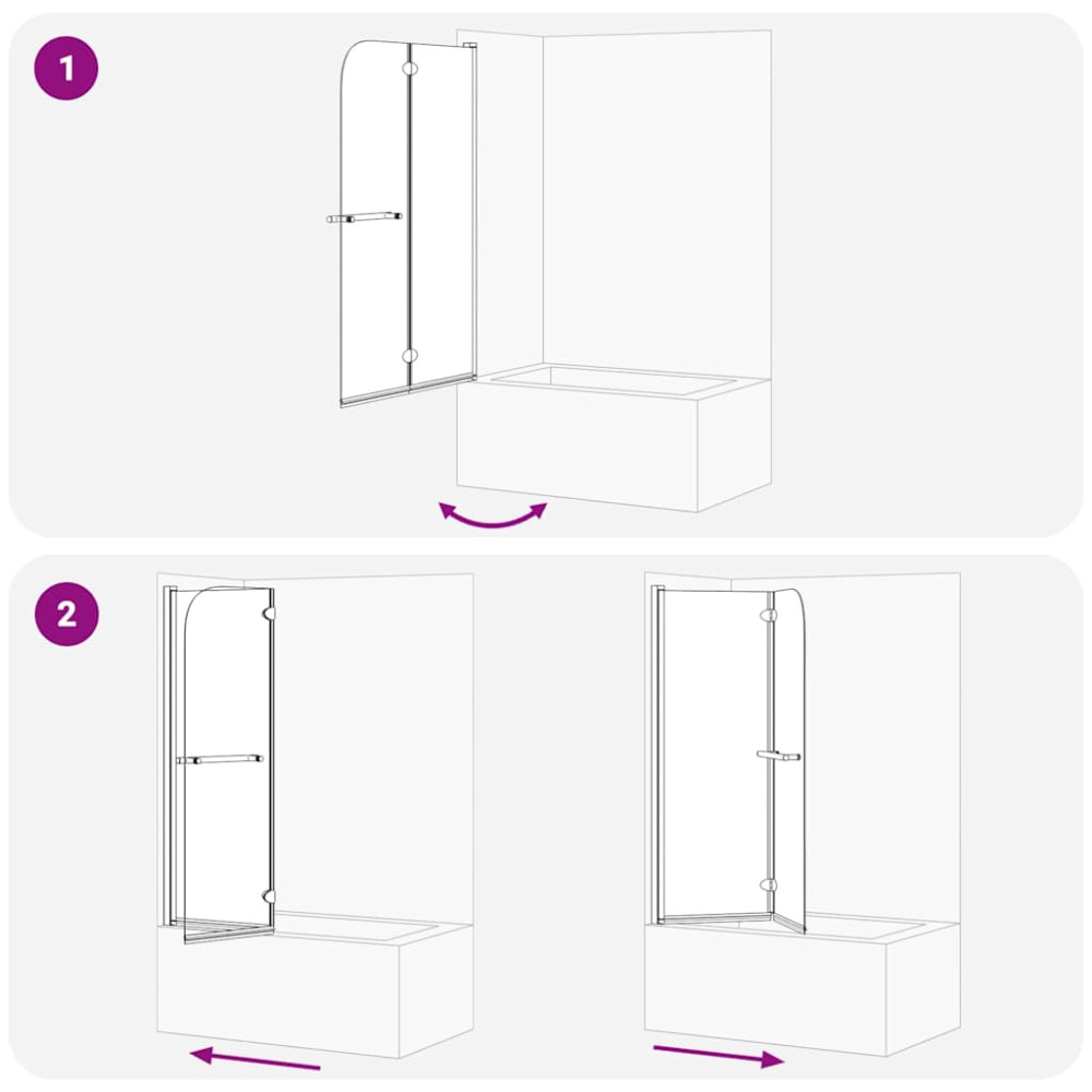 Produktbild för Duschavskärmning Svart 120 x 140 cm ESG-glas och aluminium