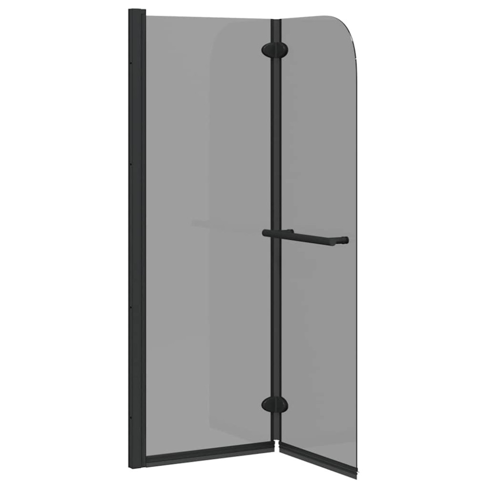 Produktbild för Duschavskärmning Svart 120 x 140 cm ESG-glas och aluminium