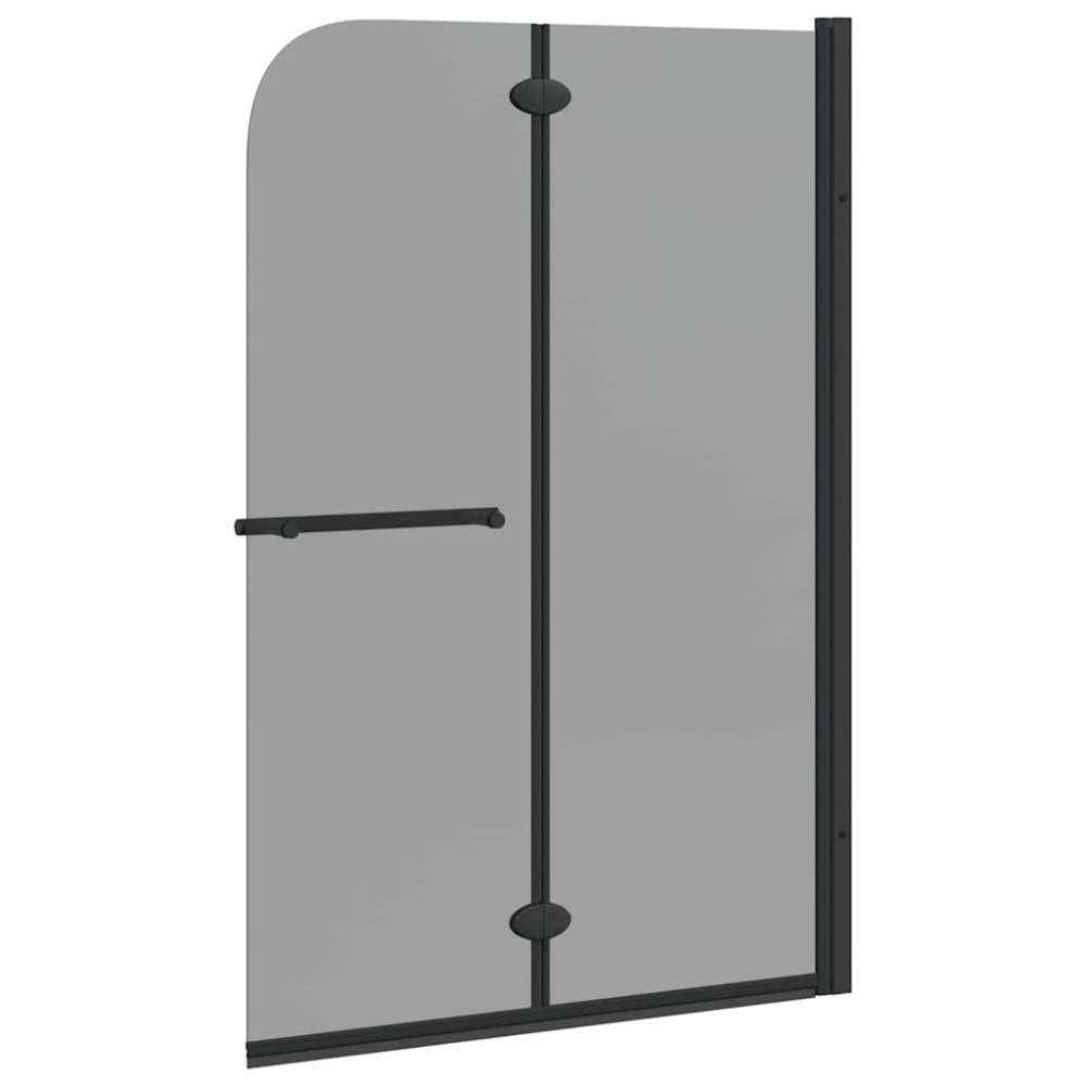 Produktbild för Duschavskärmning Svart 120 x 140 cm ESG-glas och aluminium