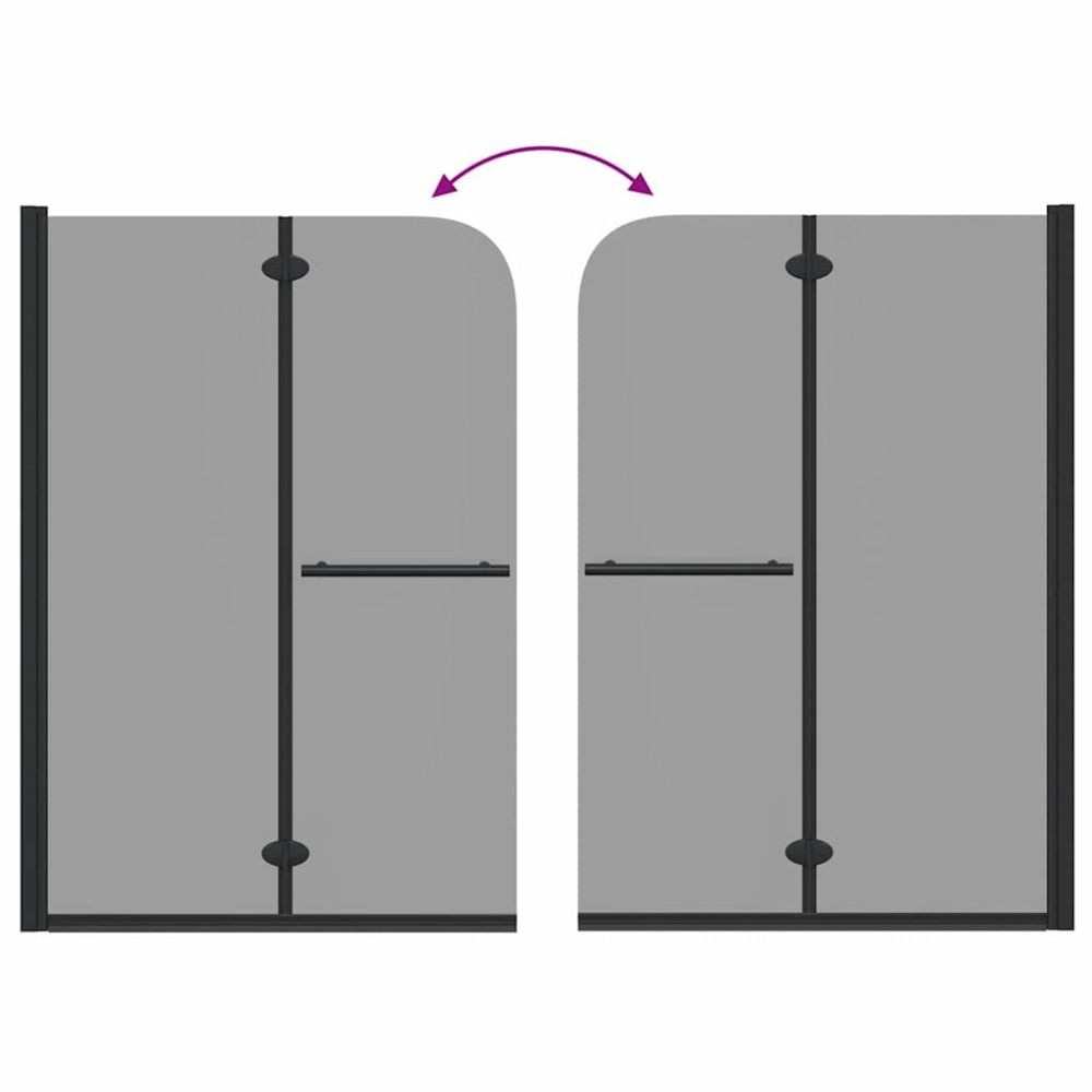 Produktbild för Duschavskärmning Svart 120 x 140 cm ESG-glas och aluminium