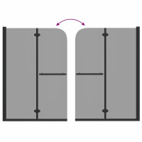 Produktbild för Duschavskärmning Svart 120 x 140 cm ESG-glas och aluminium