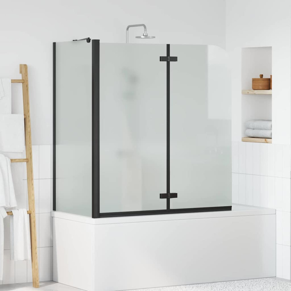 Produktbild för Duschavskärmning Svart 120 x 68 x 130 cm ESG-glas och aluminium